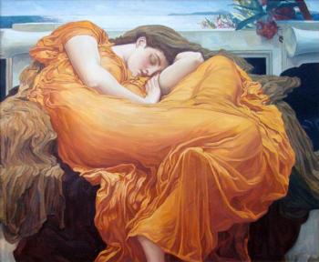 Copy of the picture of F. Leyton "Flaming June"