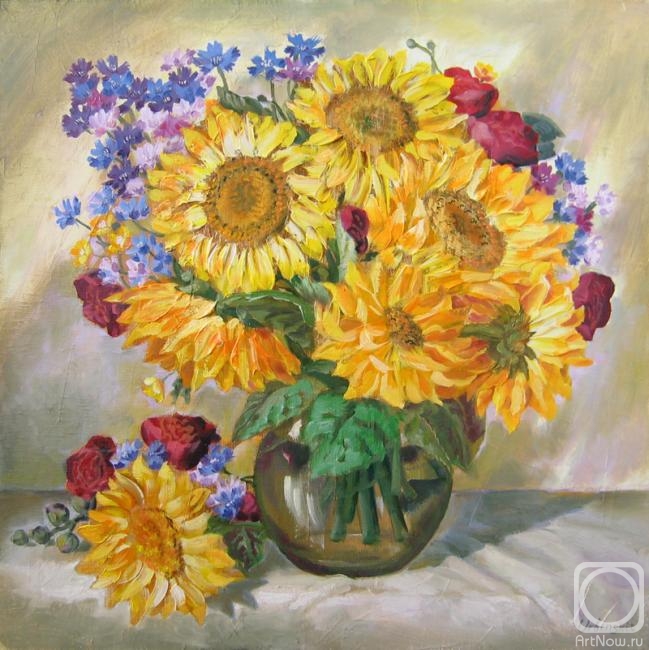 Urbinskiy Roman. Still life with sunflowers