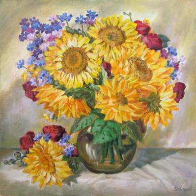 Still life with sunflowers. Urbinskiy Roman