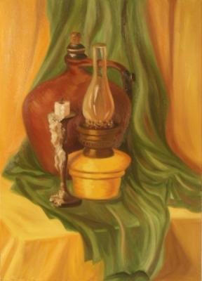 317 (Still life with lamp and candle) (Icon-Lamp). Lukaneva Larissa