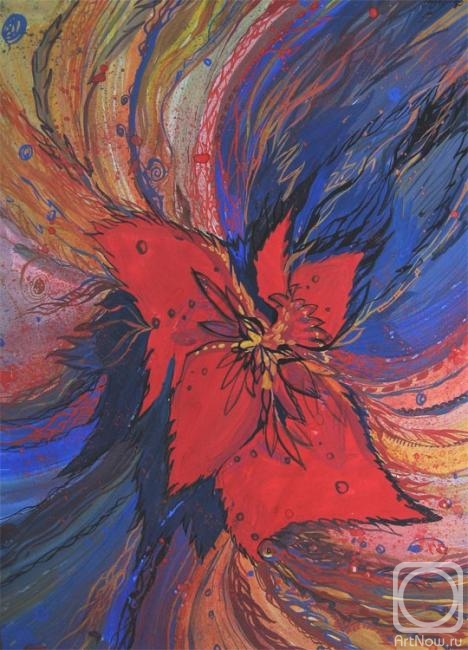 Petrovskaya-Petovraji Olga. Decorative composition. Red Flower