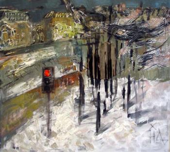 Night traffic lights. Hohonova Natasha