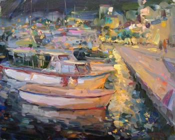 The lights on the berth. Night of Kotor