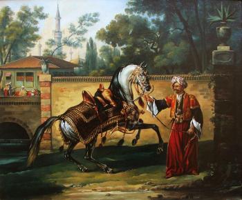 Demonstration of the arabic horse (Orientalizm). Galimov Azat