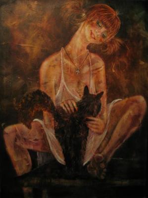 She and her cat. Hramov Timofei