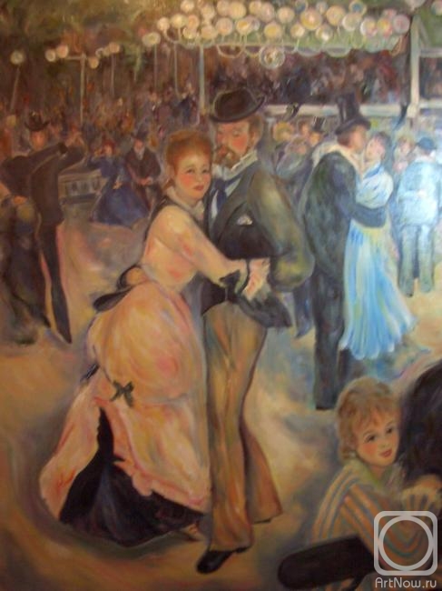 Ostraya Elena. Copy of the painting by O. Renoir "Ball in the Moulin de la Galette". (fragment)