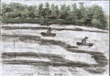 Fishermen on the River. Volchek Lika