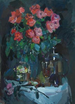 Still life with red roses