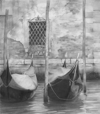 Venice. Two Gondolas
