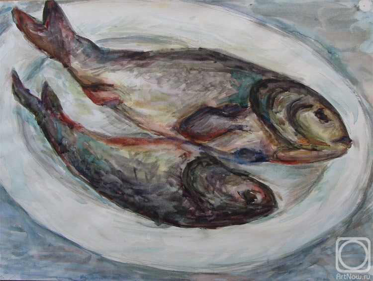 Petrovskaya Tatyana. Fish on a plate