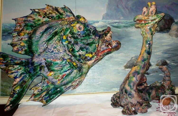 Tykhomirov Alexander. Loch Ness Monster and a Fish