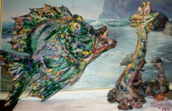 Loch Ness Monster and a Fish. Tykhomirov Alexander