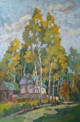 Autumn sketch with chapel. Volfson Pavel