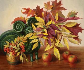 Autumn leaves and the green ram (Vase Fall). Zrazhevsky Arkady