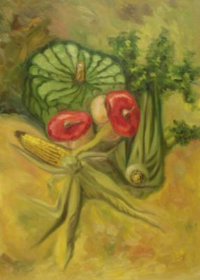 329 (still life with pumpkins and corn) (Potherbs). Lukaneva Larissa