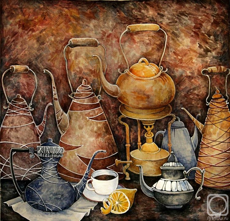 Kaminskaya Maria. Still-life with teapots