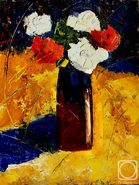 Zhadko Grigory. Roses in a ceramic vase