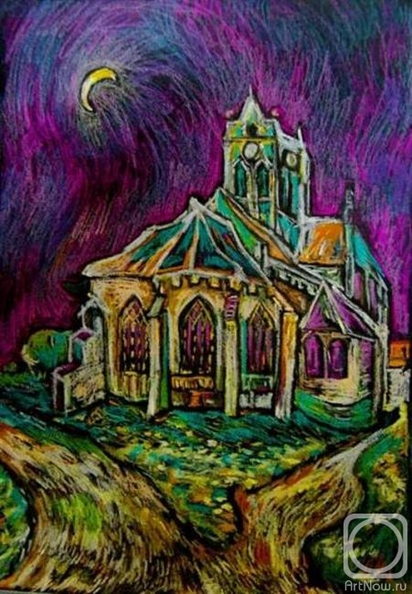 Morosova Natalia. Copy from Van Gogh's picture "The Church in Auvers-sur-Oise"