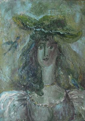 The lady with the birds. Pomelova Innesa