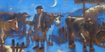 Peasant with cows
