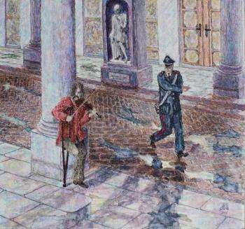Expulsion from Uffizi (Watercolours Picture). Zelenko Alexander