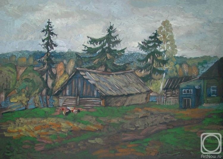 Volfson Pavel. Village Roosters