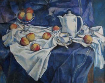 Peaches on blue. Belyakov Alexandr