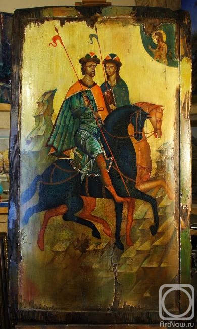 Sergeev Sergey. Boris and Gleb on horseback