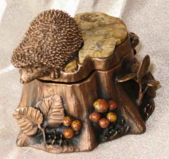 Hedgehog on the stump. Ermakov Yurij