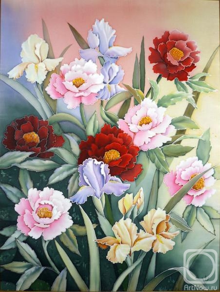 Цветы» батик Вальчук Ирины — заказать на ArtNow.ru