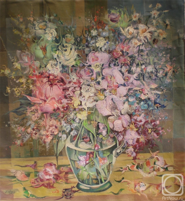 Gorbunov Vladimir. Flowers in a glass carafe