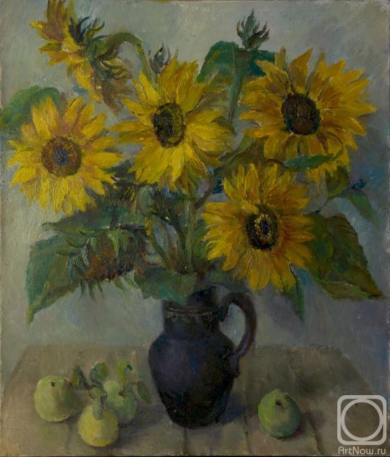 Kalmykova Yulia. Still life with sunflowers
