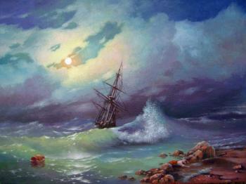 Stormy Sea at Night. Kulagin Oleg