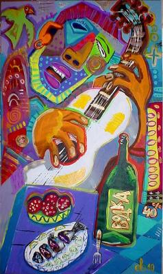 A friend came to me and sang a pitiful song to the guitar (diptych). Yevdokimov Sergej
