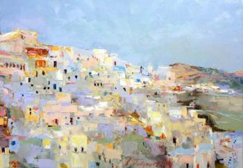 landscape with white town