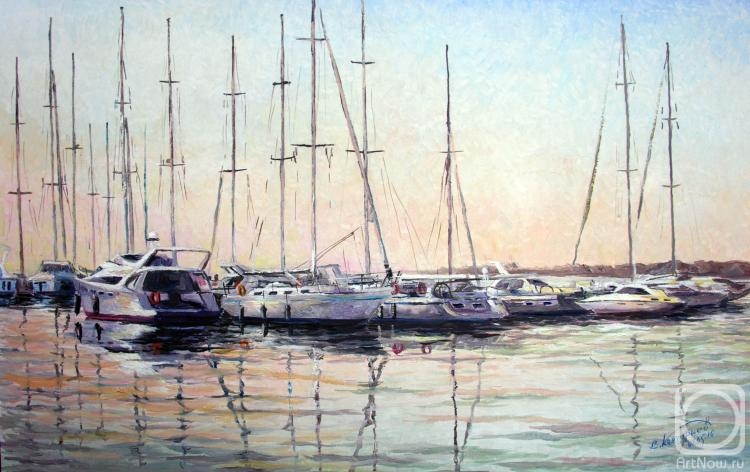 Konturiev Vaycheslav. Boats on calm water