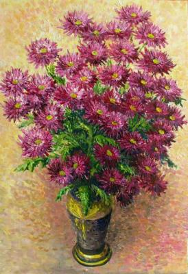 Konturiev Vaycheslav Mihailovich. Chrysanthemums in elegant vase
