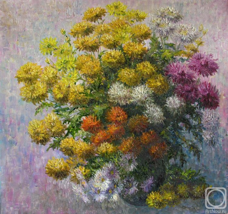 Konturiev Vaycheslav. Parade of chrysanthemums in one bouquet