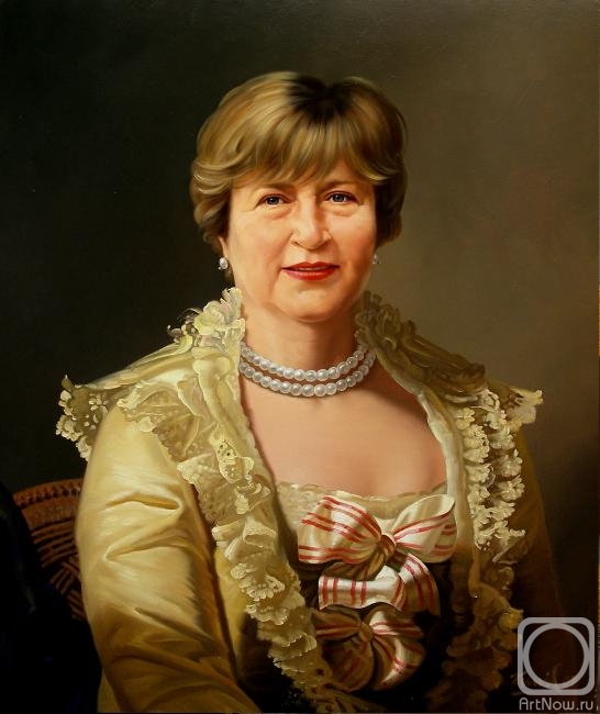 Beysheev Kemel. The lady in a pearl necklace