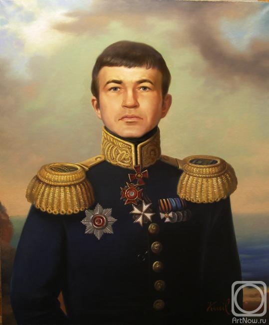 Beysheev Kemel. The man in a uniform with epaulettes
