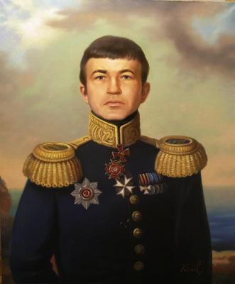 The man in a uniform with epaulettes. Beysheev Kemel