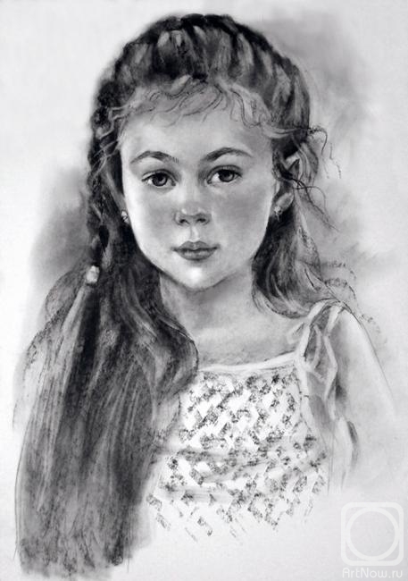 Volfson Pavel. Portrait of a girl with a scythe