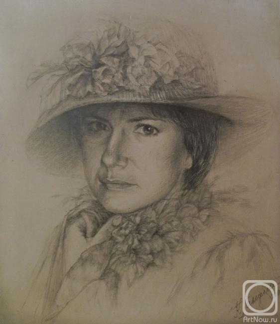 Panina Kira. Portrait of a girl in a hat