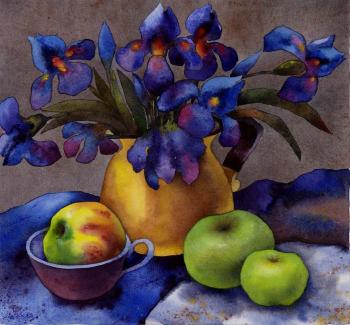 Irises and apples. Ivanova Olga