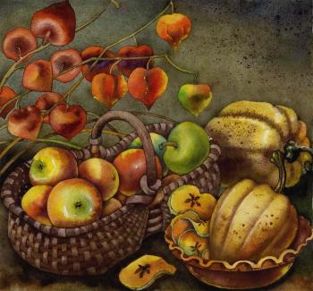 The basket with apples (Phisalis). Ivanova Olga