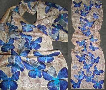 Scarf "Blue Butterfly". Alferonok Victoria