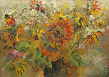 Sunflowers and rudbeckia. Romanov Vladimir