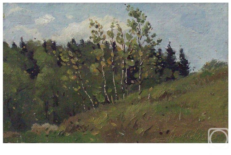 Arepyev Vladimir. Young birch trees on the slope