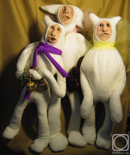 Dieva Olga. A flock of New Year bunnies