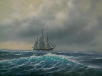 Sailboat in the North Sea. Koval Vladimir